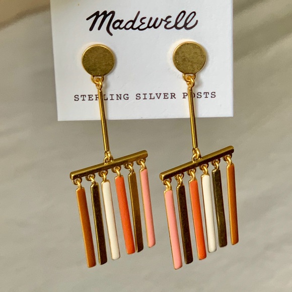 Madewell Jewelry - NWT! Madewell Enamel Rainbow Fringe Earrings